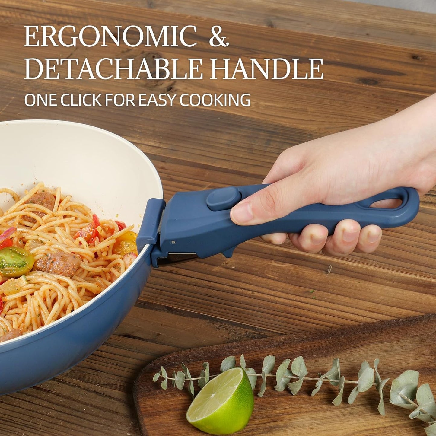23Pcs Nonstick Ceramic Cookware Set with Detachable Handle